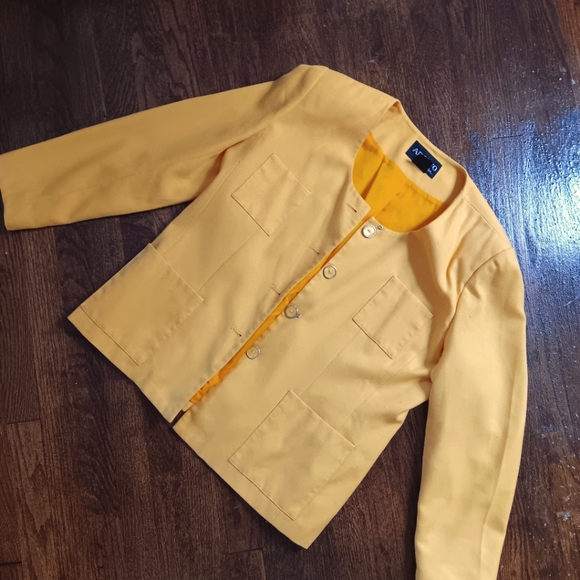 Vintage Yellow Adolfo Blazer W 16 - Picture 1 of 5
